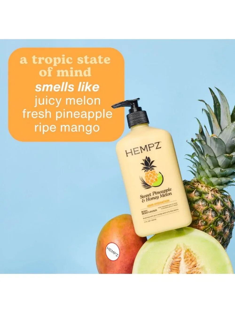 Moisturizing Body Lotion - Sweet Pineapple & Honey Melon Scent - 17oz Cream